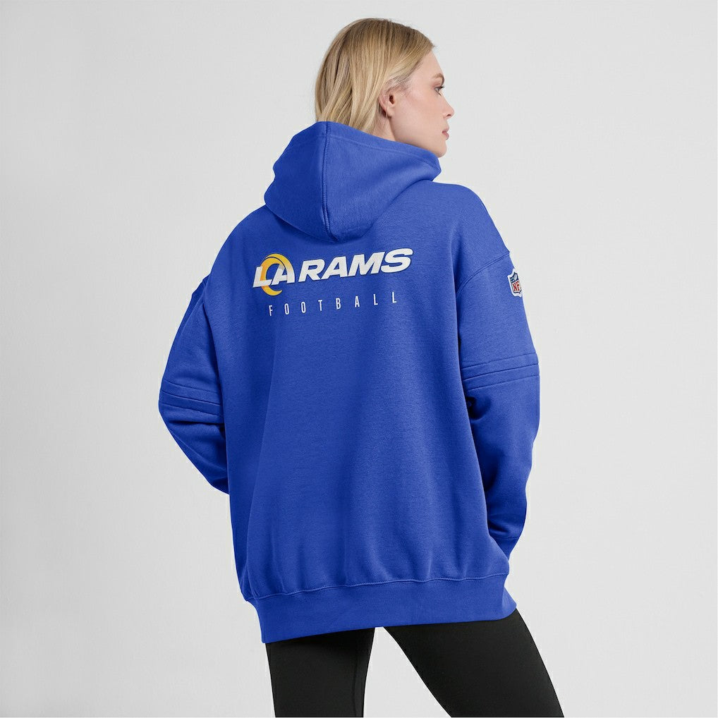 Women's 2023 Sideline Club Fleece Pullover Hoodie - Los Angeles Rams