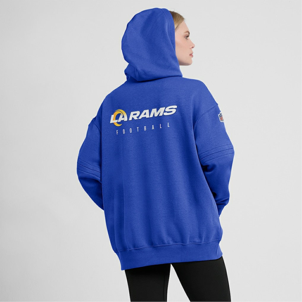 Women's 2023 Sideline Club Fleece Pullover Hoodie - Los Angeles Rams