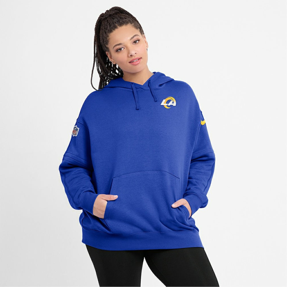 Women's 2023 Sideline Club Fleece Pullover Hoodie - Los Angeles Rams