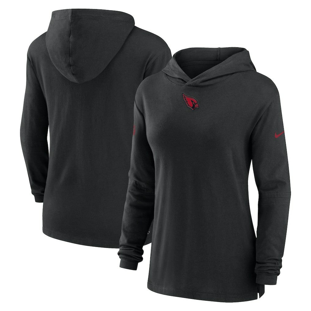 Women's Sideline Performance Long Sleeve Hoodie T-Shirt - Arizona Cardinals