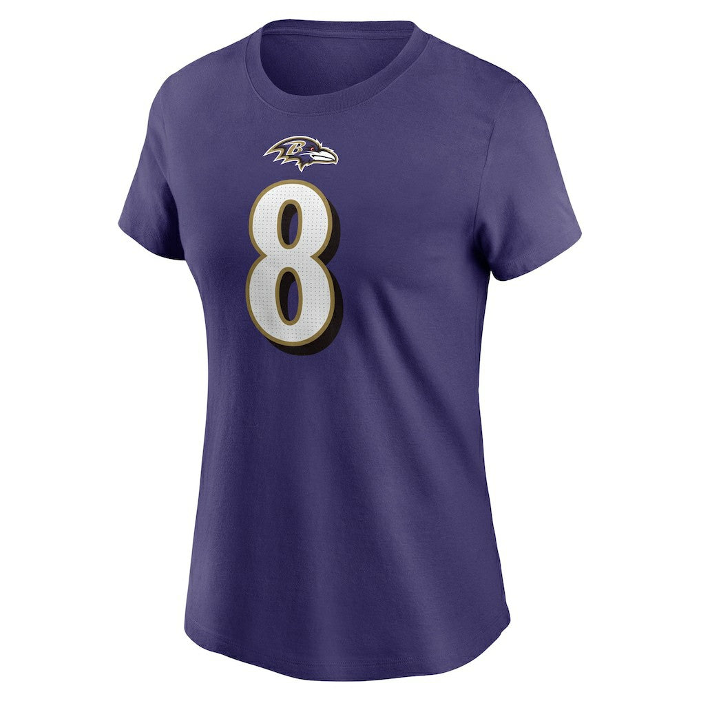 Lamar Jackson  Women's Player Name & Number T-Shirt - Baltimore Ravens