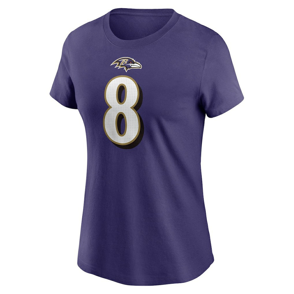 Lamar Jackson  Women's Player Name & Number T-Shirt - Baltimore Ravens
