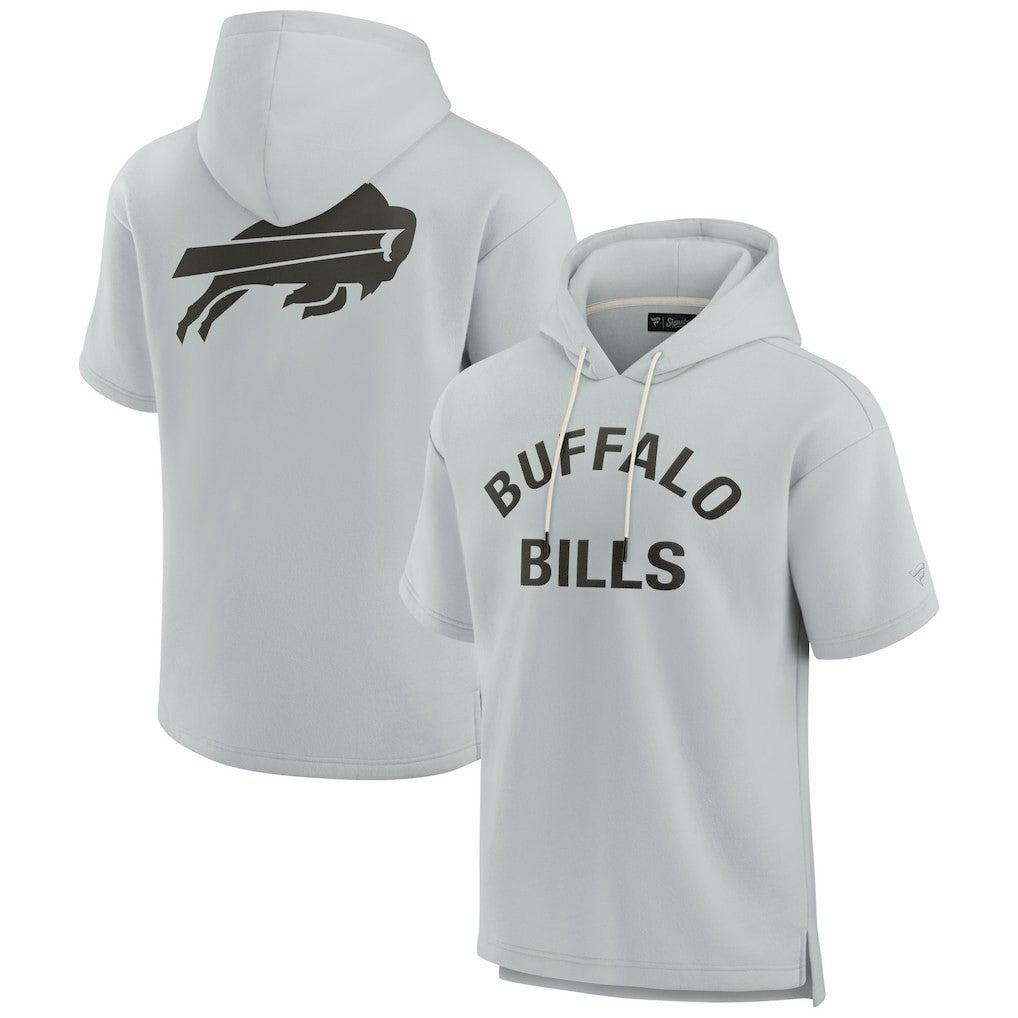 Unisex Elements Super Soft Fleece Short Sleeve Pullover Hoodie - Buffalo Bills