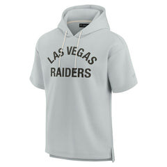 Unisex Elements Super Soft Fleece Short Sleeve Pullover Hoodie - Las Vegas Raiders