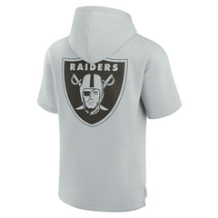 Unisex Elements Super Soft Fleece Short Sleeve Pullover Hoodie - Las Vegas Raiders