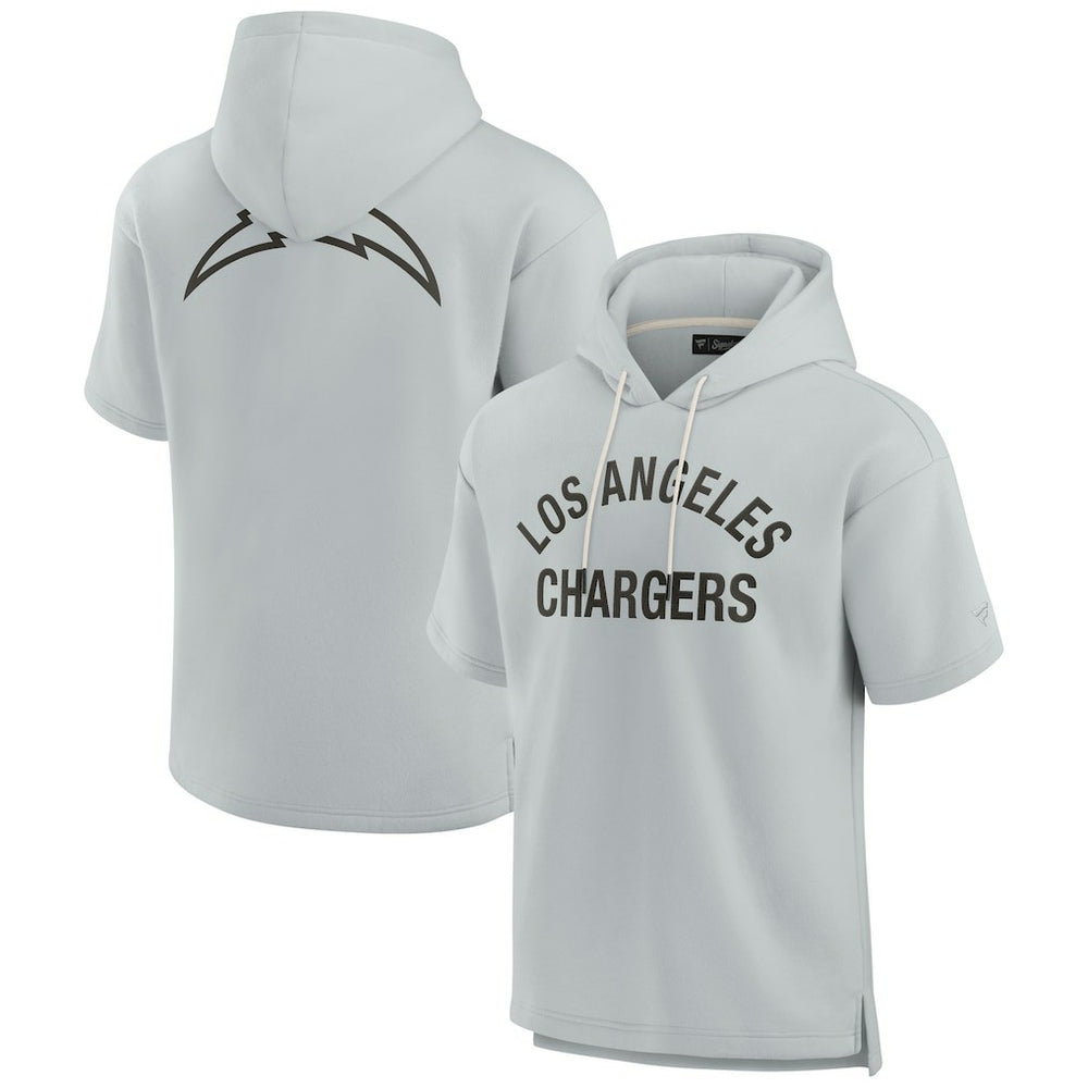 Unisex Elements Super Soft Fleece Short Sleeve Pullover Hoodie - Los Angeles Chargers