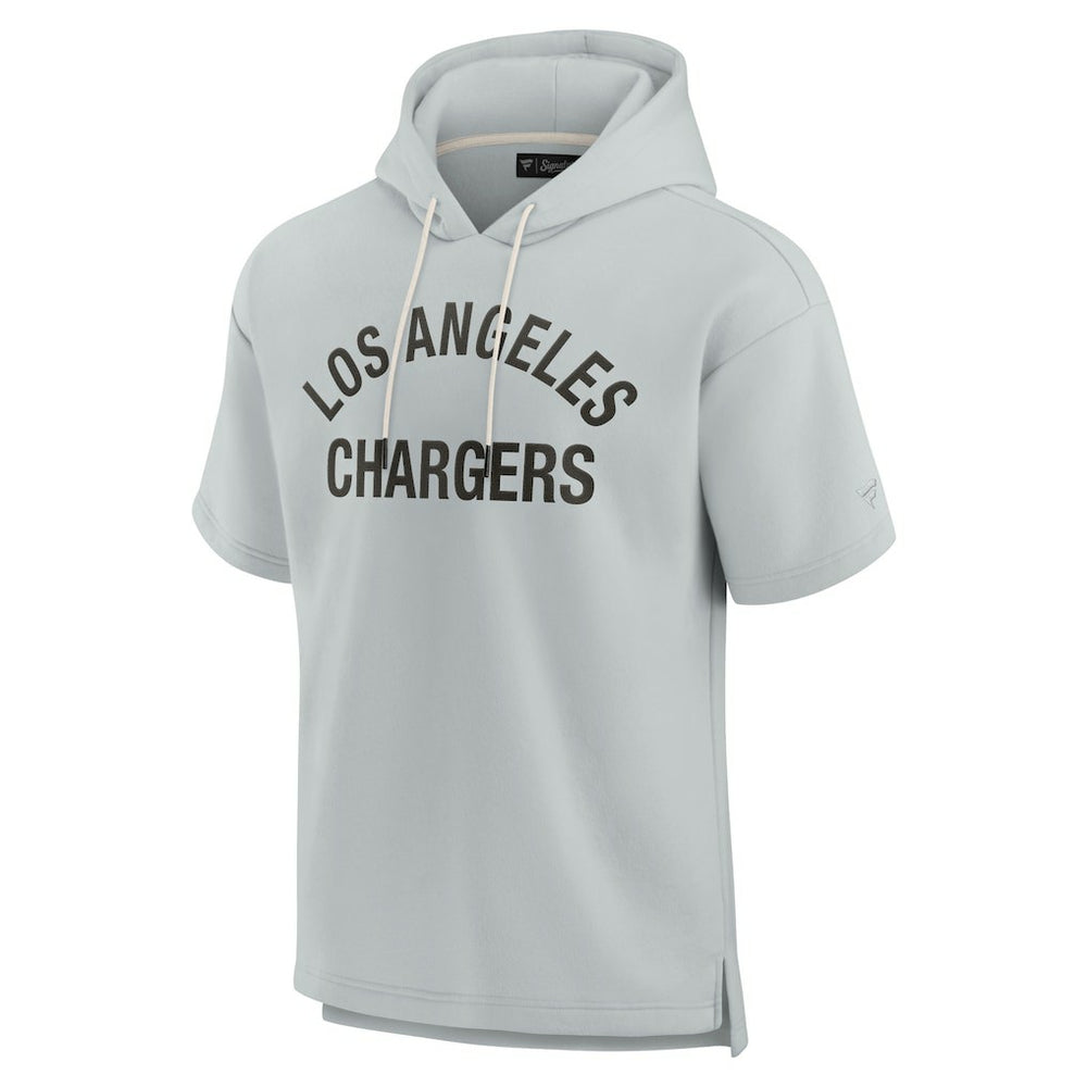 Unisex Elements Super Soft Fleece Short Sleeve Pullover Hoodie - Los Angeles Chargers