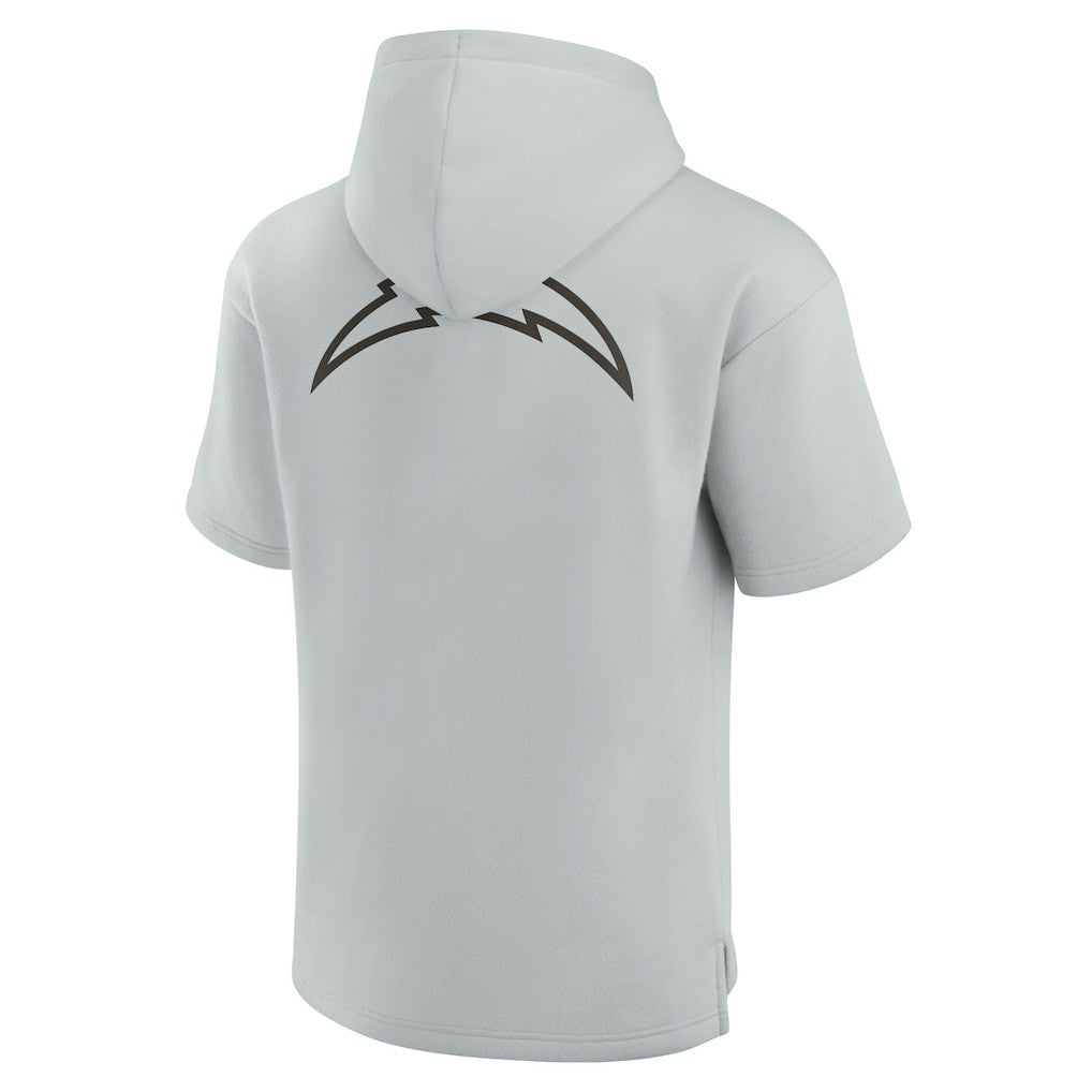 Unisex Elements Super Soft Fleece Short Sleeve Pullover Hoodie - Los Angeles Chargers
