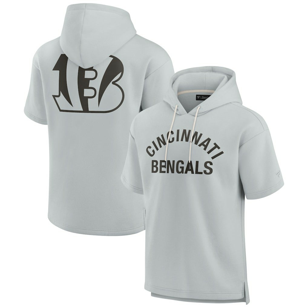 Unisex Elements Super Soft Fleece Short Sleeve Pullover Hoodie - Cincinnati Bengals
