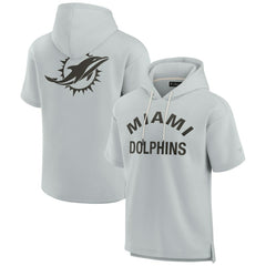 Unisex Elements Super Soft Fleece Short Sleeve Pullover Hoodie - Miami Dolphins