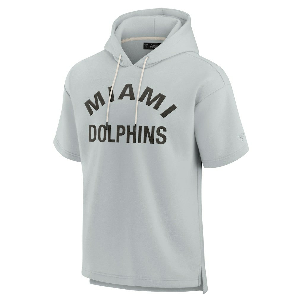 Unisex Elements Super Soft Fleece Short Sleeve Pullover Hoodie - Miami Dolphins