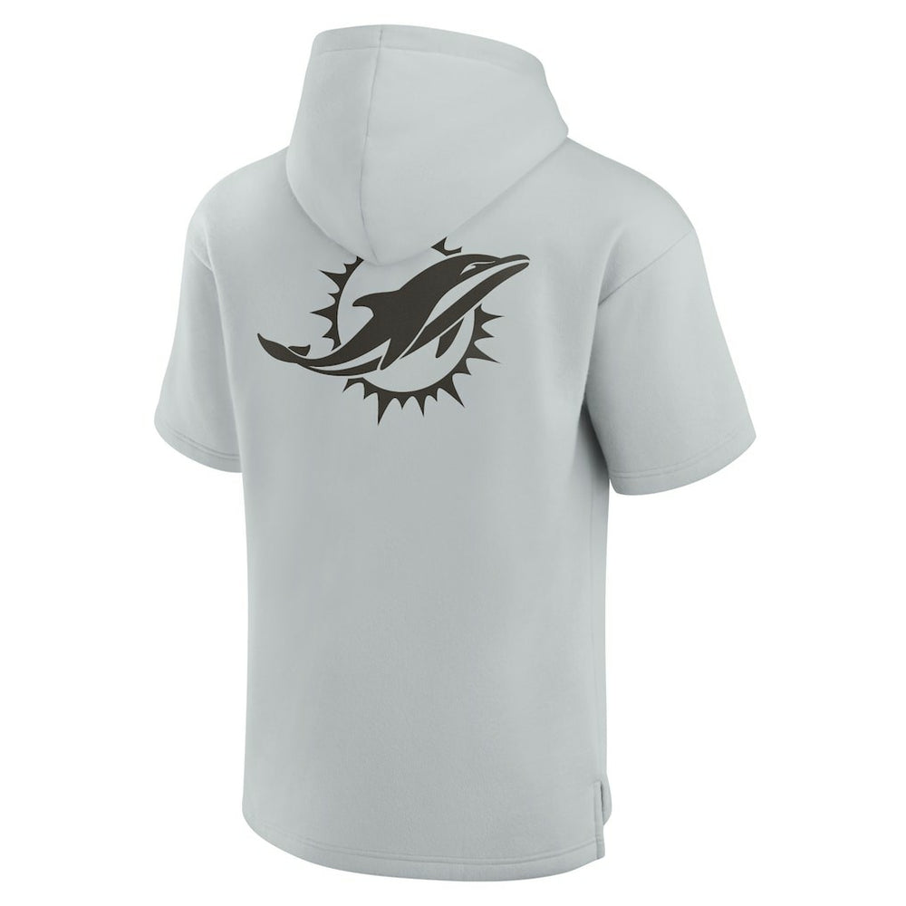 Unisex Elements Super Soft Fleece Short Sleeve Pullover Hoodie - Miami Dolphins