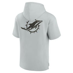 Unisex Elements Super Soft Fleece Short Sleeve Pullover Hoodie - Miami Dolphins