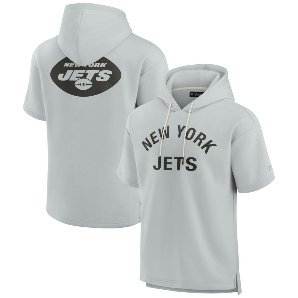 Unisex Elements Super Soft Fleece Short Sleeve Pullover Hoodie - New York Jets