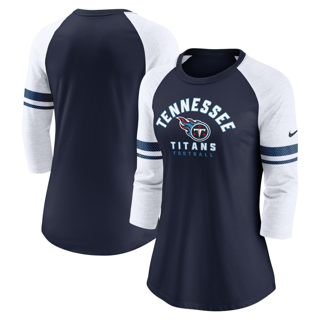 Women's Fashion 3/4-Sleeve Lightweight Raglan Fashion T-Shirt - Tennessee Titans
