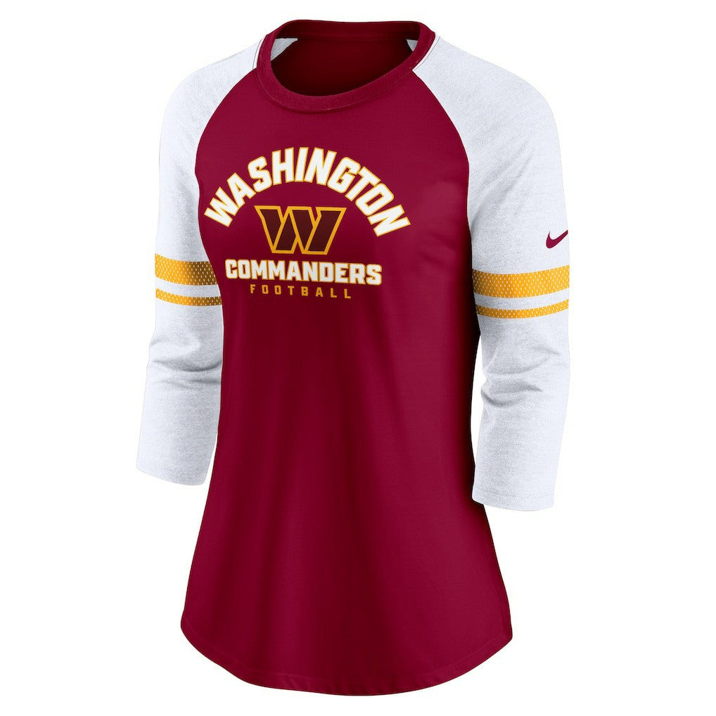 Women's Fashion 3/4-Sleeve Lightweight Raglan Fashion T-Shirt - Washington Commanders