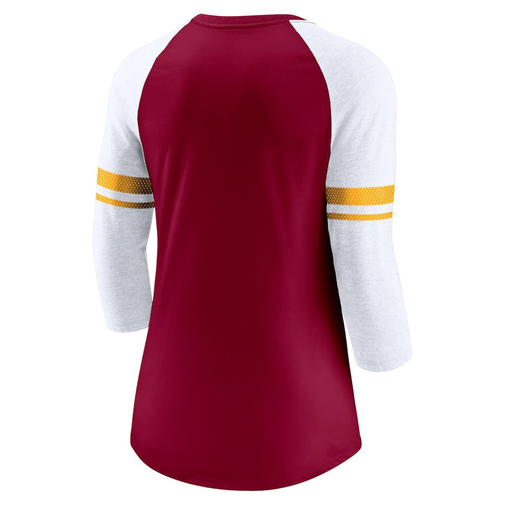 Women's Fashion 3/4-Sleeve Lightweight Raglan Fashion T-Shirt - Washington Commanders