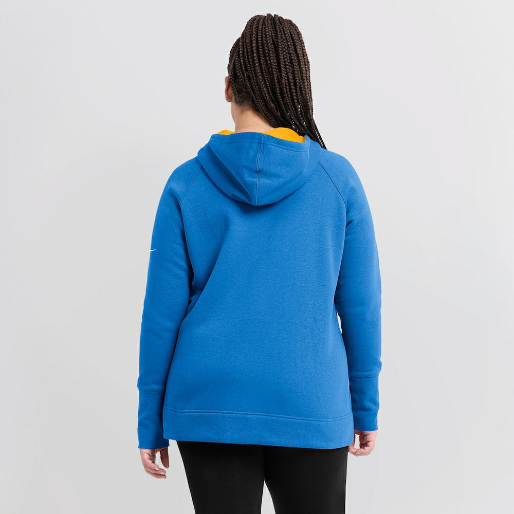 Women's Asymmetrical Raglan Full-Zip Hoodie - Los Angeles Chargers