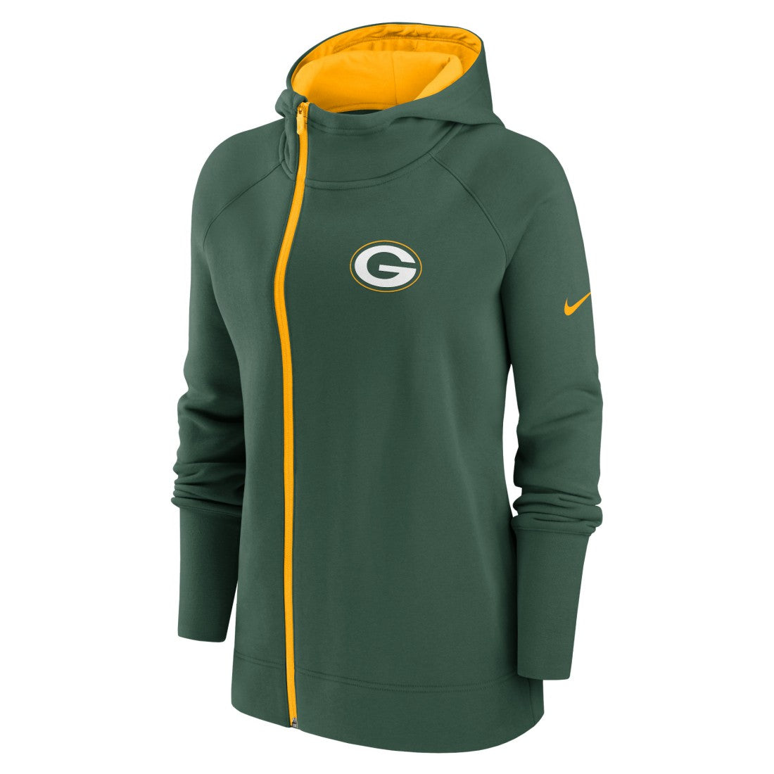 Women's Asymmetrical Raglan Full-Zip Hoodie - Green Bay Packers