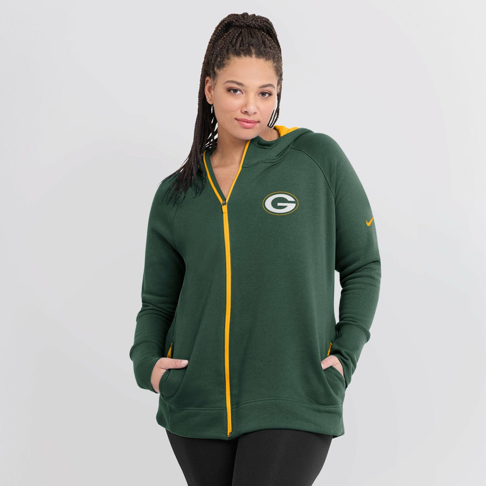 Women's Asymmetrical Raglan Full-Zip Hoodie - Green Bay Packers