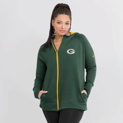 Women's Asymmetrical Raglan Full-Zip Hoodie - Green Bay Packers