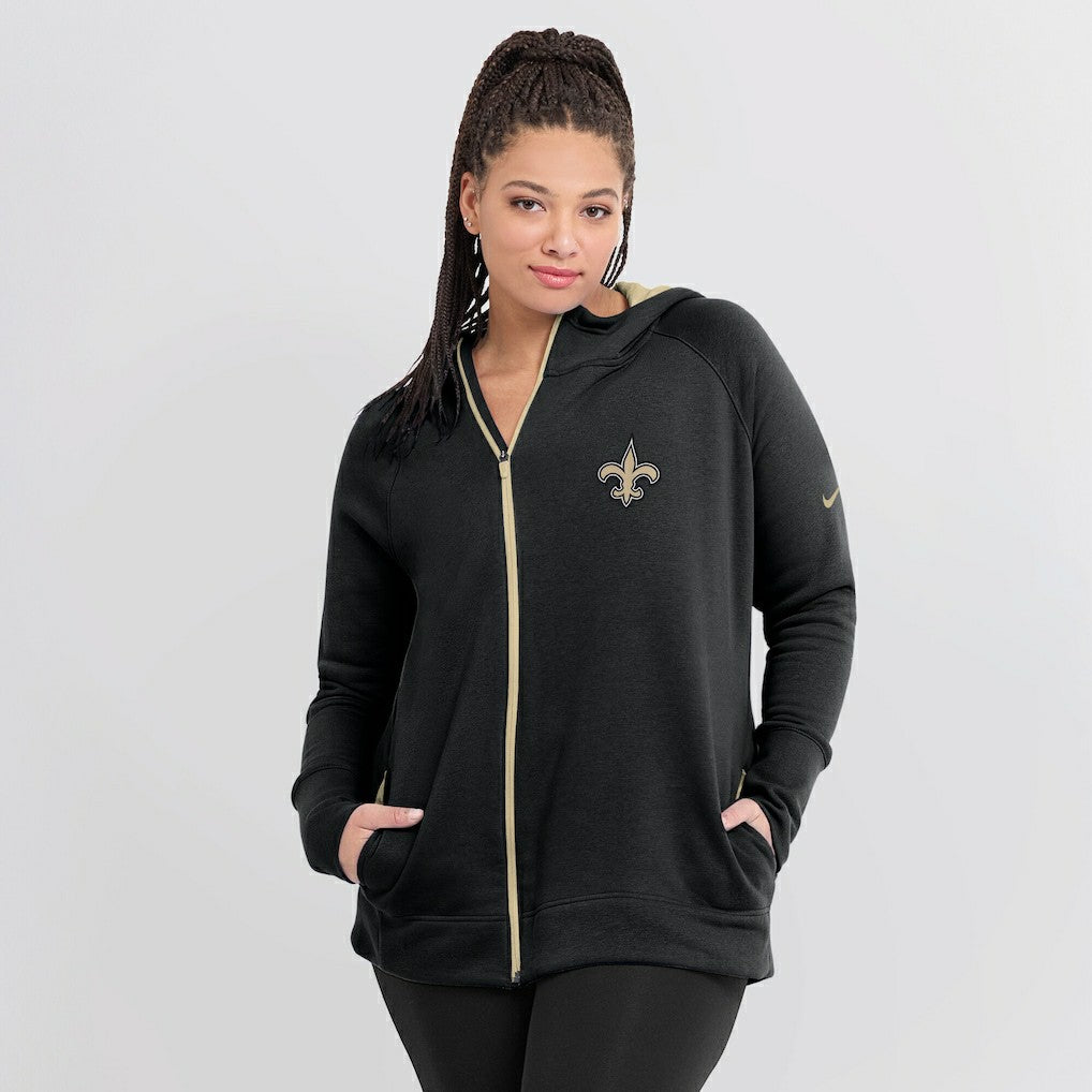 Women's Asymmetrical Raglan Full-Zip Hoodie - New Orleans Saints