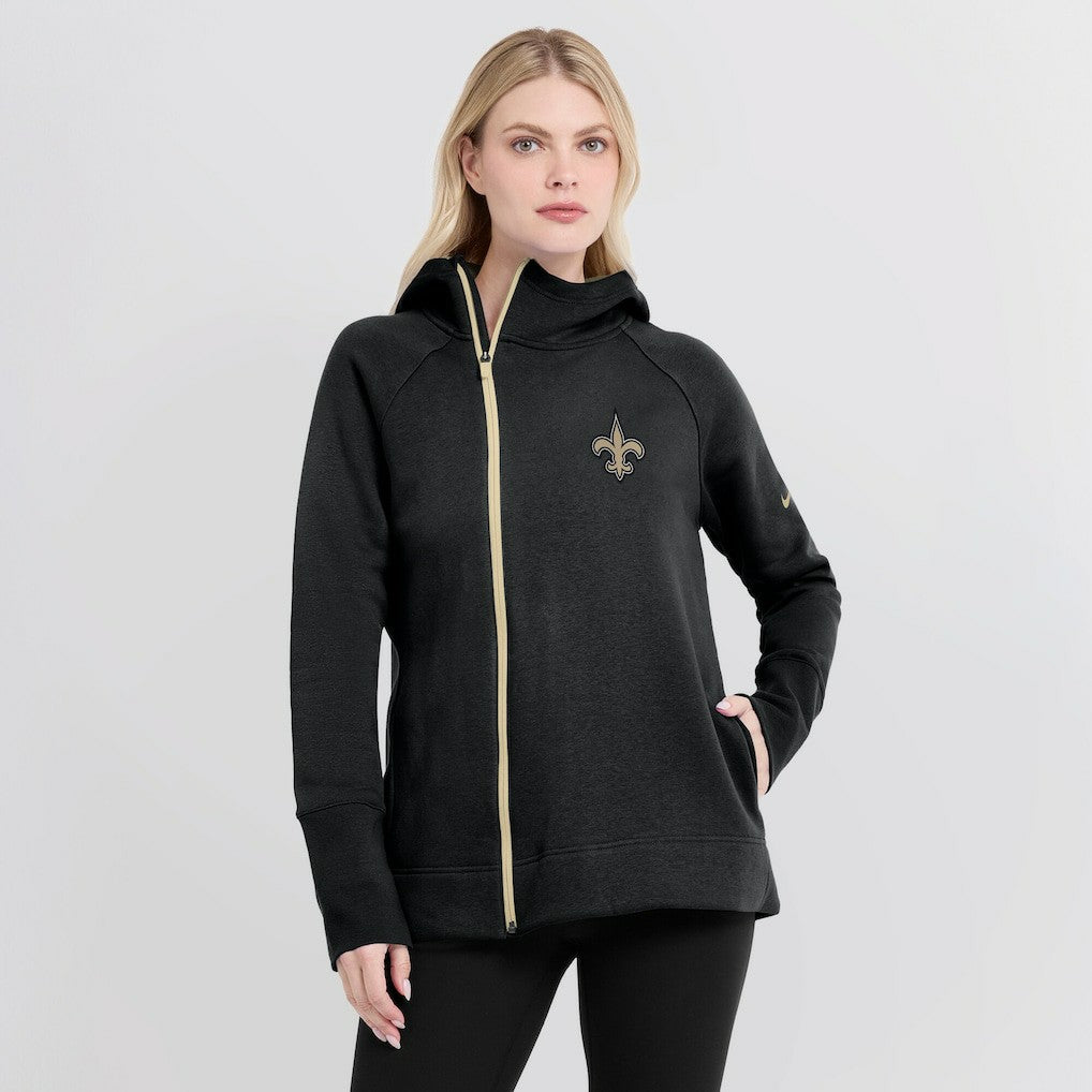 Women's Asymmetrical Raglan Full-Zip Hoodie - New Orleans Saints