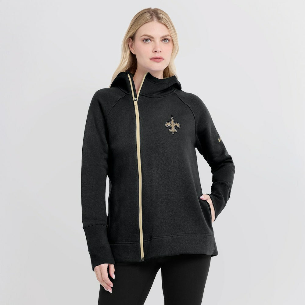Women's Asymmetrical Raglan Full-Zip Hoodie - New Orleans Saints