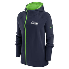 Women's Asymmetrical Raglan Full-Zip Hoodie - Seattle Seahawks