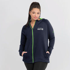 Women's Asymmetrical Raglan Full-Zip Hoodie - Seattle Seahawks