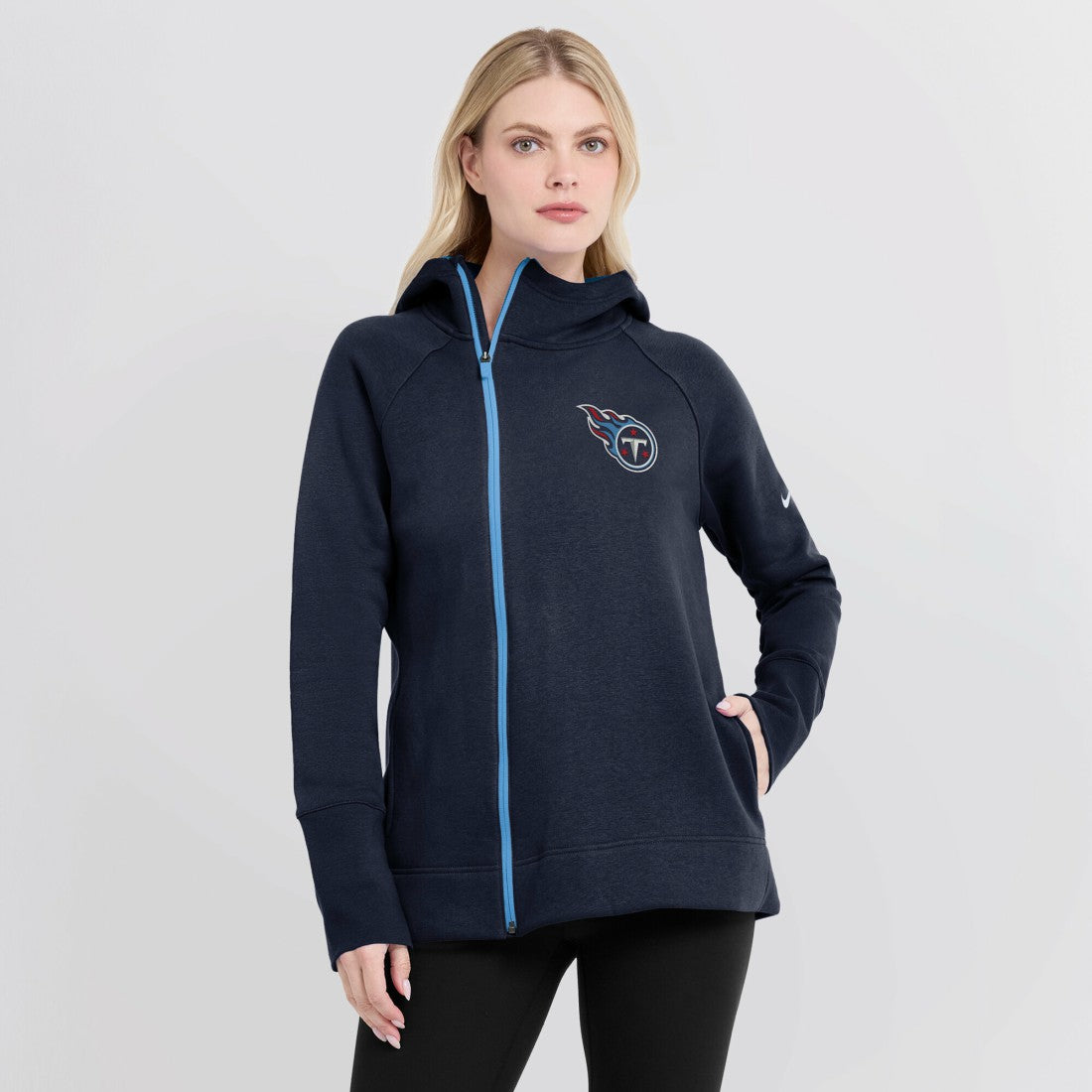Women's Asymmetrical Raglan Full-Zip Hoodie - Tennessee Titans
