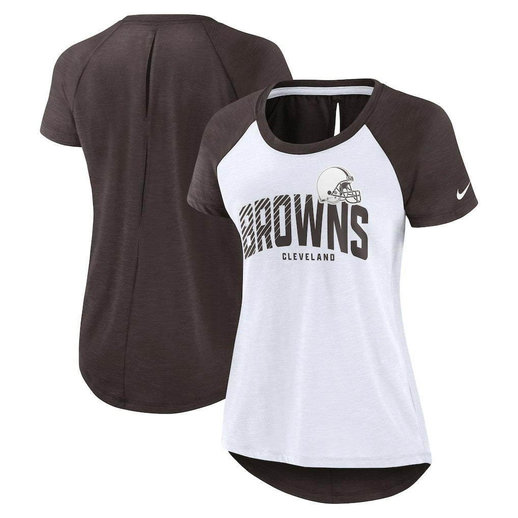 Women's Back Slit Lightweight Fashion T-Shirt - Cleveland Browns