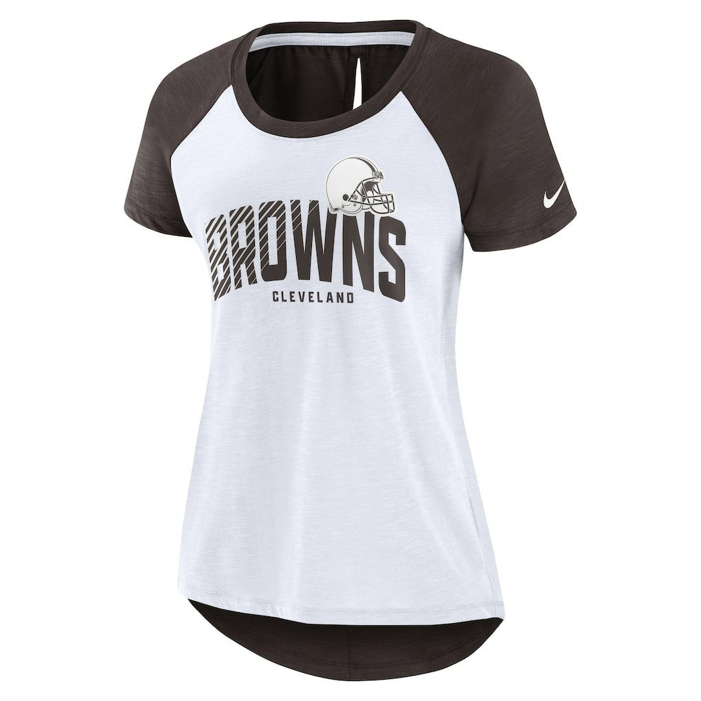 Women's Back Slit Lightweight Fashion T-Shirt - Cleveland Browns