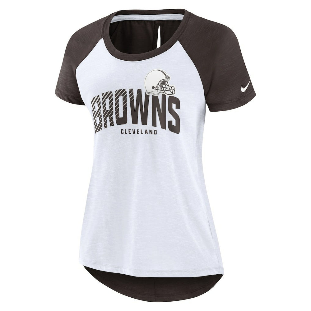 Women's Back Slit Lightweight Fashion T-Shirt - Cleveland Browns