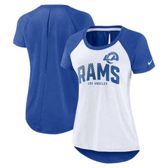 Women's Back Slit Lightweight Fashion T-Shirt - Los Angeles Rams