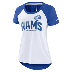 Women's Back Slit Lightweight Fashion T-Shirt - Los Angeles Rams