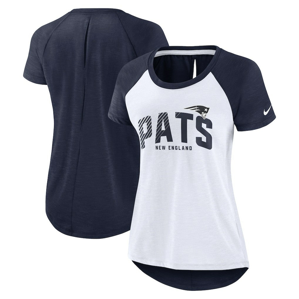 Women's Back Slit Lightweight Fashion T-Shirt - New England Patriots