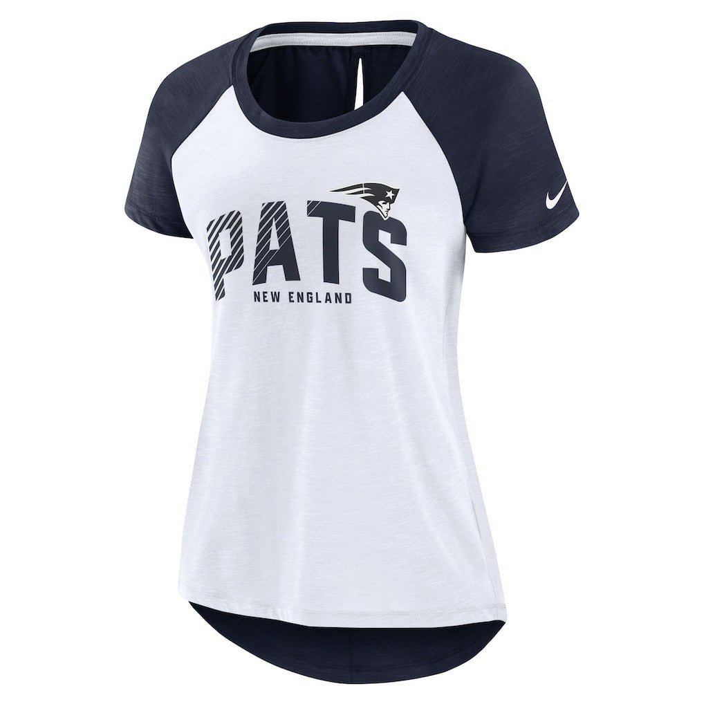 Women's Back Slit Lightweight Fashion T-Shirt - New England Patriots