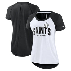 Women's Back Slit Lightweight Fashion T-Shirt - New Orleans Saints