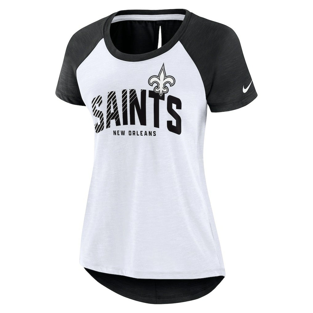 Women's Back Slit Lightweight Fashion T-Shirt - New Orleans Saints