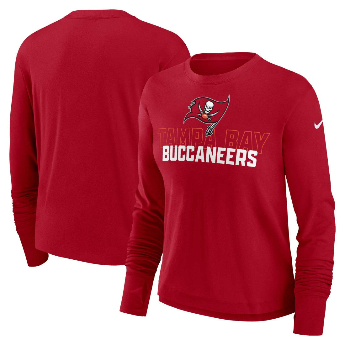 Women's Modest Crop Performance Long Sleeve T-Shirt - Tampa Bay Buccaneers
