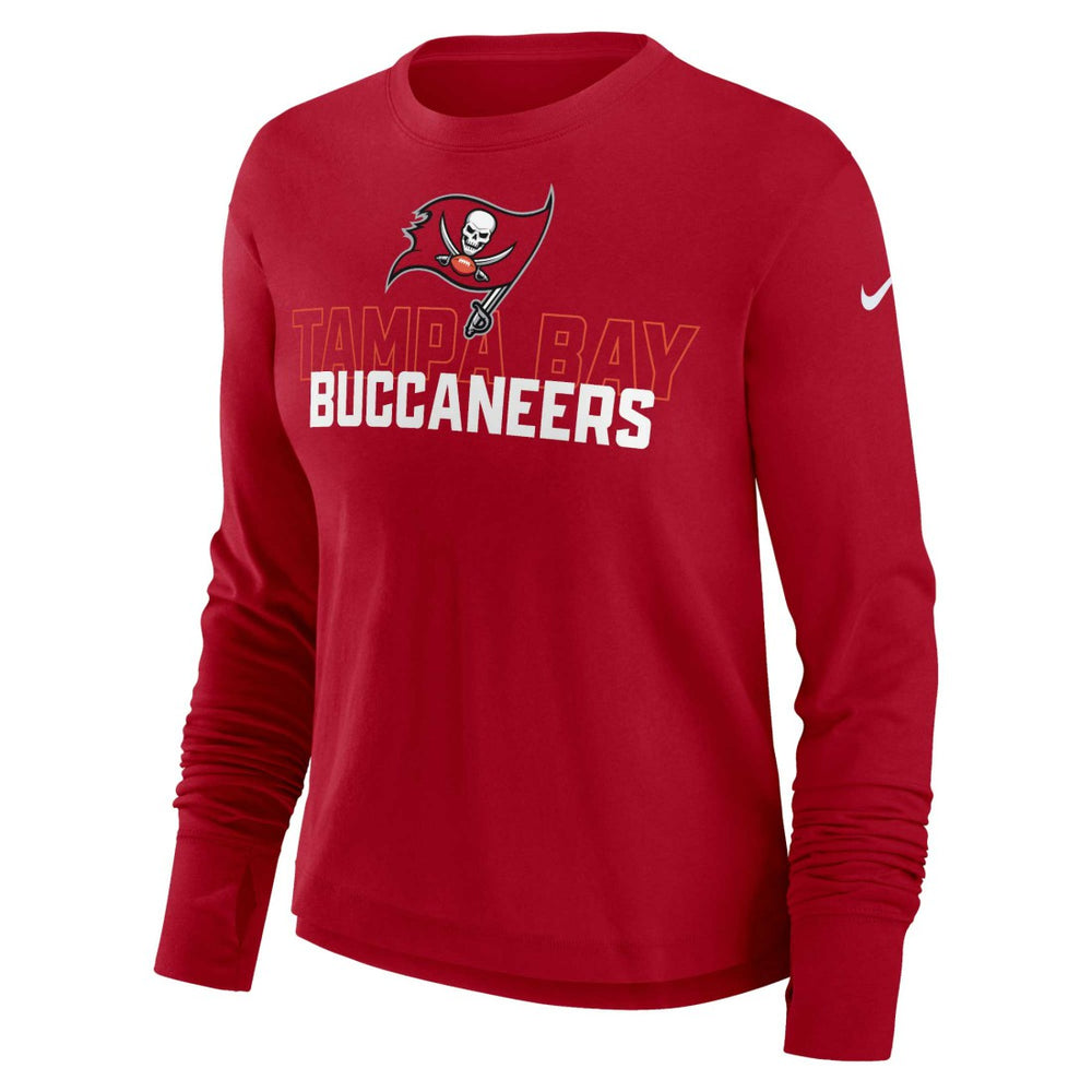 Women's Modest Crop Performance Long Sleeve T-Shirt - Tampa Bay Buccaneers