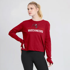 Women's Modest Crop Performance Long Sleeve T-Shirt - Tampa Bay Buccaneers