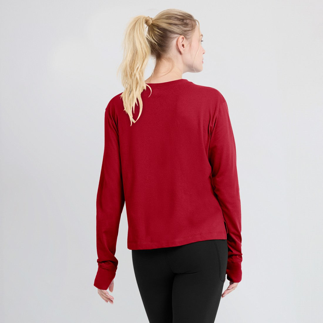 Women's Modest Crop Performance Long Sleeve T-Shirt - Tampa Bay Buccaneers