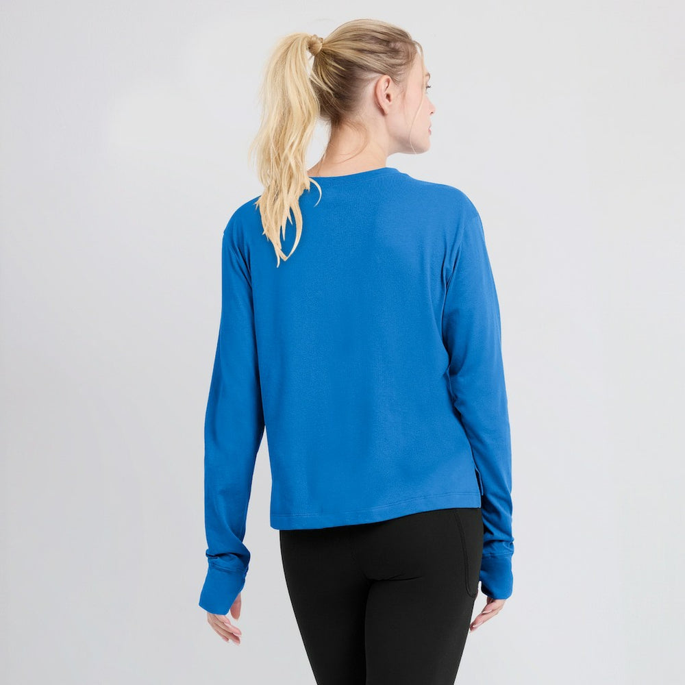 Women's Modest Crop Performance Long Sleeve T-Shirt - Los Angeles Chargers