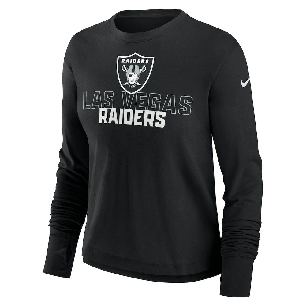 Women's Modest Crop Performance Long Sleeve T-Shirt - Las Vegas Raiders