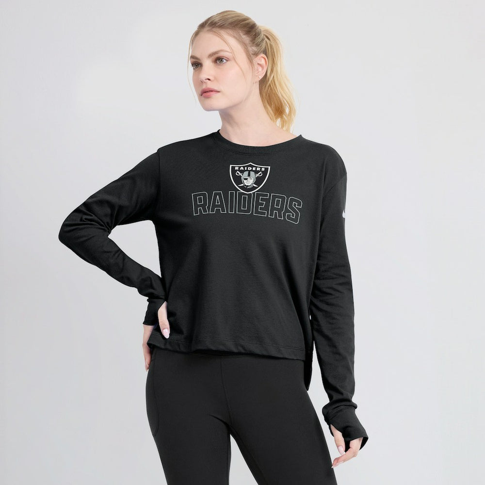 Women's Modest Crop Performance Long Sleeve T-Shirt - Las Vegas Raiders