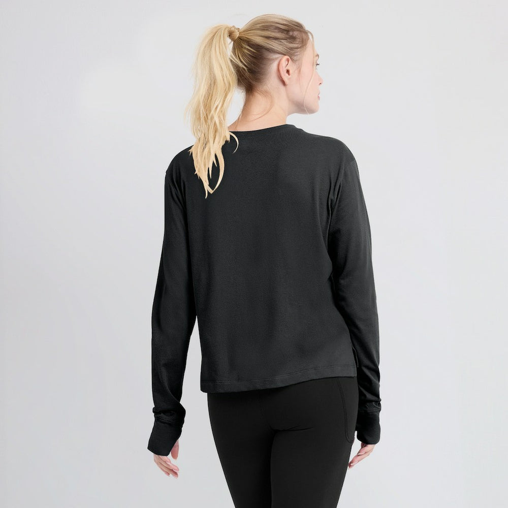 Women's Modest Crop Performance Long Sleeve T-Shirt - Las Vegas Raiders