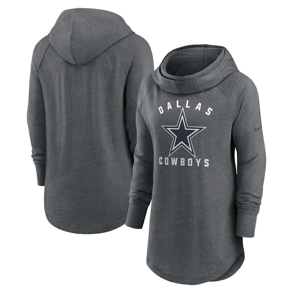 Women's Raglan Funnel Neck Pullover Hoodie - Dallas Cowboys