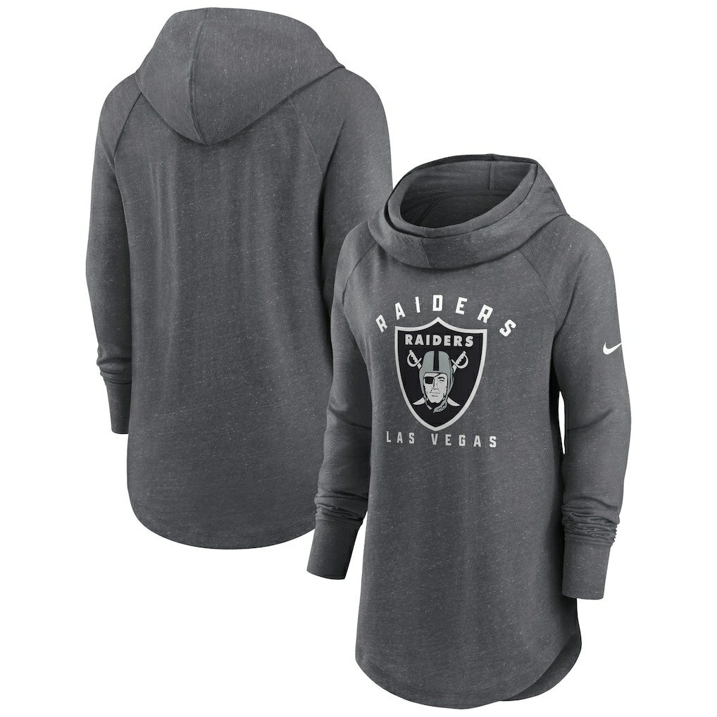 Women's Raglan Funnel Neck Pullover Hoodie - Las Vegas Raiders